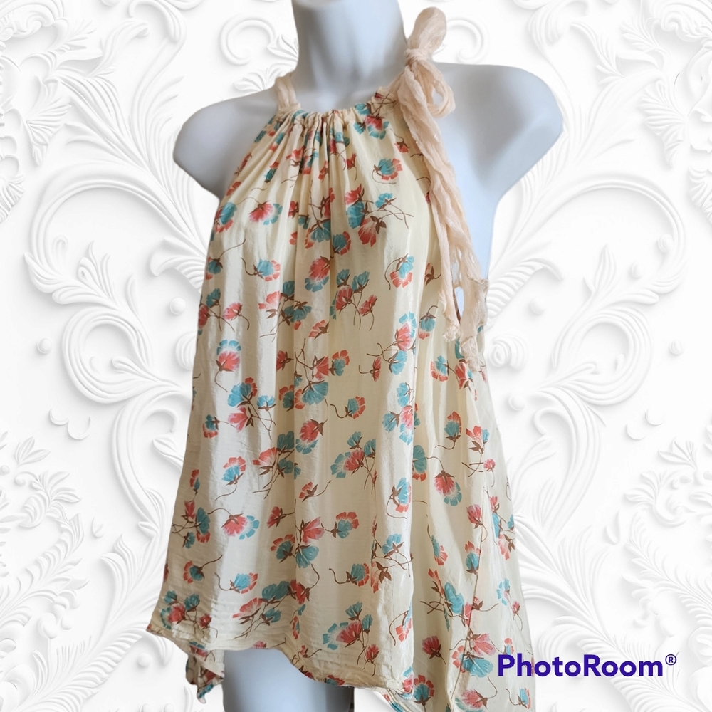 Free People Floral Sleeveless Blouse